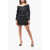 DSQUARED2 Off-Shoulders 80'S Prom Minidress Embellished With Sequins Black