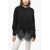 Ermanno Scervino Turtleneck Pure Cashmere Sweater With Lace Hem Black