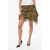 Burberry Cashmere Blend Scarf Miniskirt With Tartan Motif And Fringes Military Green