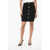 Balmain Knitted Vichy A-Line Skirt With Jewel Buttons Black