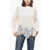 Ermanno Scervino Turtleneck Pure Cashmere Sweater With Lace Hem White