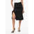 Bottega Veneta Wool Structured Midi Skirt With Side Split Black