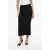 Alessandra Rich Cable Knit Wool Midi Skirt Black