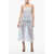 Self-Portrait See-Through Broidarie Anglaise Midi Dress Light Blue