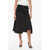 Bottega Veneta Popeline Midi Skirt With Front Draping Black