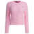 Ralph Lauren Braided crewneck cardigan with logo Pink