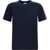 Burberry Short-sleeved T-shirt with a single Burberry Check stripe on both shoulders NAVY