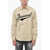 DSQUARED2 Dropped Shoulder College Shirt With Flocked Logo Beige