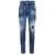 DSQUARED2 Cool Guy Skinny Fit Denims With Leather Patches 15Cm Blue