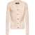 AMIRI Solid Color V-Neck Swirl Cardigan With Embroidered Logo Pink