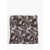 CORNELIANI Plant Motif Silk Pocket Square Brown