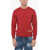 DSQUARED2 Crew Neck Virgin Wool Sweater With Flocked Logo Red