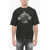 DSQUARED2 Crew Neck Crush Cotton T-Shirt With Embossed Print Black