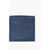 CORNELIANI Solid Color Linen Blend Pocket Square Blue