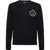 DSQUARED2 Crew Neck Leaf Virgin Wool Sweater Black