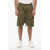 1989 STUDIO Lightweight Cotton Cargo Shorts With Elastic Waistband Military Green