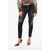 DSQUARED2 Skinny Fit Jennifer Jeans With All-Over Flocked Print 14Cm Black