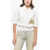Salvatore Ferragamo Short Sleeved Cashmere Blend Sweater With Polo Neck White