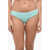 DSQUARED2 Solid Color Bikini Bottom With Back Print Logo Light Blue