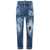 DSQUARED2 Delavè Bro Fit Denims With Fringed Bottom 15Cm Blue