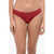 DSQUARED2 Solid Color Bikini Bottom With Printed Logo Red