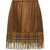 Burberry Satin Midi Skirt With Tartan Patterned Scarf Detail Brown
