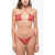 Mc2 Saint Barth Paisley Motif Dan Bikini Swimsuit With Braided Laces Red