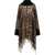 Dolce & Gabbana Animal Patterned Wool Blend Cloak With Cuffs Brown