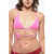 DSQUARED2 Solid Color Triangle Bikini Top With Lace-Up Details Pink