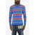 DSQUARED2 Striped Crew-Neck Sweater Blue