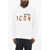 DSQUARED2 Icon Fleeced-Cotton Sweatshirt With Frontal Print White