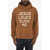 DSQUARED2 Cotton Hoodie With Frontal Embossed Embroidery Brown