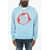 DSQUARED2 Brushed Cotton Crew-Neck Sweatshirt With Patch Pocket Blue