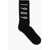 1989 STUDIO Ribbed Socks With Contrasting Logo Black