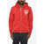 DSQUARED2 Fleeced-Cotton Hoodie With Zip Closure Red