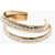AMINA MUADDI Golden Metal Jahleel Open Bangle Bracelet Embellished With R Gold