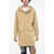 DSQUARED2 Cotton Coat With Hidden Closure And Hood Beige