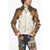 DSQUARED2 Color Block Metallic Leather Jacket White