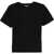 ROTATE Birger Christensen "Pointelle" T-Shirt BLACK