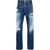 DSQUARED2 Regular Fit Jeans With Floral Motif Side Band 22Cm Blue