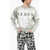 DSQUARED2 Metallic Effect Cotton Crew-Neck Sweatshirt Silver