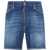 DSQUARED2 Denim Shorts With Monogram Blue