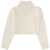 Hugo Boss Cropped Sweater With Doubled Collar WHITE