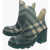 Burberry Tartan Patterned Rubber Booties 8Cm* Green