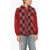 HODAKOVA Check Patterned Cotton Full-Zip Sweater Red