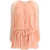 Chloe Mini Dress with cape in silk muslin TAN ROSE