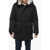 NOBIS Solid Color Yatesy Utility Down Jacket With Real Fur Detail Black