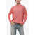 OLIVER LATTUGHI Crew Neck Sunset Cashmere Sweater With Asymmetric Design Pink