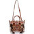 DSQUARED2 Suede Bowler Bag With Embroideries Brown