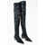 Maison Margiela Mm6 5Cm Sequined Point Toe Over-The-Knee Boots Black